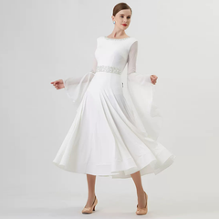 YUN Customisable-Women's Long Sleeve DiamonDress For Ballroom Dancing standard/Smooth Dress