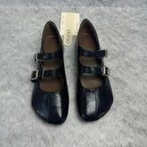 Retro round-toe low-cut shoes