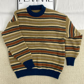 Retro Contrast Striped Sweater