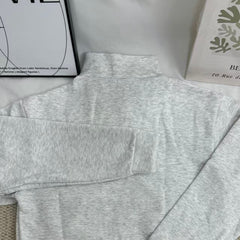 Letter-Print Sweatshirt with Center-Front Zipper