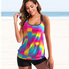 Women Plus Size Sexy Swim Tankini Monokini Swimwear Two Pieces Swimsuits Fashion Printed Tankinis Summer Beachwear Bathing Suit