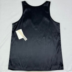 Silk round-neck tank top with straps