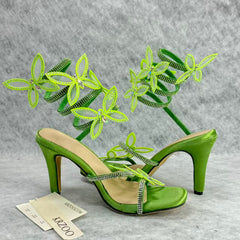Floral snake-shaped strappy sandals