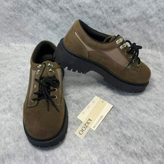 High-top low-cut thick-soled casual leather shoes