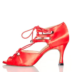 Women's Satin Customized Heel Latin Shoes Ballroom Dance Shoes