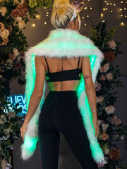 Led Light Up Faux Fur Shawl