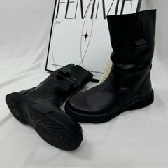 Ruffled side-zip ankle boots