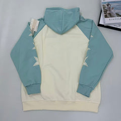 Contrasting-color star-patterned cardigan jacket