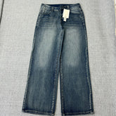 Straight and slightly wide-leg jeans