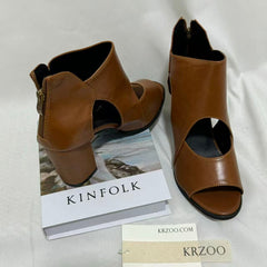 Deep-Cut Cutout Flats & Sandals