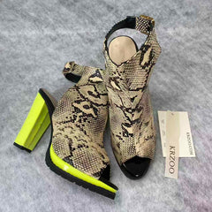 Leopard print waterproof platform high heel