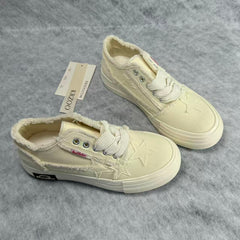 Star embroidery platform canvas shoes