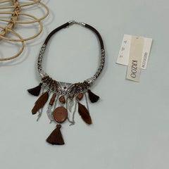Turquoise Bohemian Feather Necklace