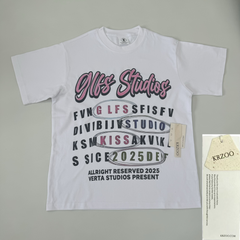 Painted letters short-sleeved shirt