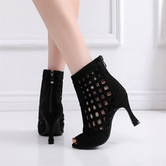 Women's Leatherette Customized Heel Rubber Sole Heels Dance Boots JazDancing Shoes