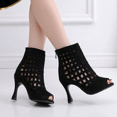 Women's Leatherette Customized Heel Rubber Sole Heels Dance Boots JazDancing Shoes