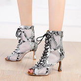 Women's Leatherette Customized Open Toe Heels Dance Boots JazSalsa Dancing Shoes