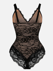 Lace V Neck Full Bodysuit