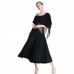 YUN Customisable-Women's Off Shoulder DiamonWaltModern Ballroom Dance Dress