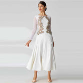YUN Customisable-Women's Long Sleeve Lace DiamonDress For Ballroom Dancing Smooth Dress