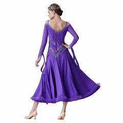 YUN Customisable-Women's Puple DiamonDance Costume Dress For Ballroom Dancing standard/Smooth Dress