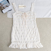Wavy pattern tie-neck halter dress