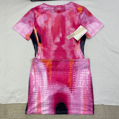 Printed short T-shirt and fitted short skirt set