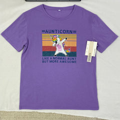 Pure cotton unicorn print short sleeve shirt