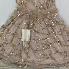 sequined deep V-neck backless short dress
