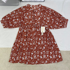 Loose strap printed dress