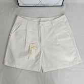 White wide-leg shorts - slimming and casual pants