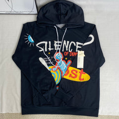 Skull foam printed water-washable hooded sweatshirt