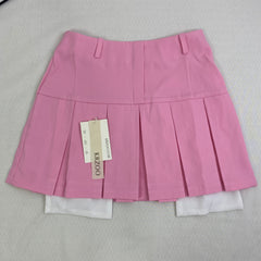 Pleated slit pocket mini skirt