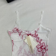 Lace sheer netted bandeau top