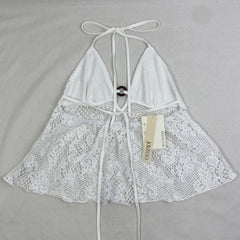 Hollowed-out lace circular strap