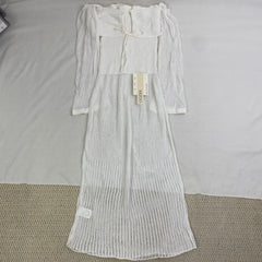 White knitted pullover sleeveless top