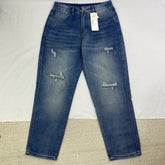 Hole-less loose straight-leg jeans