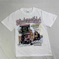 Cartoon-printed loose cotton casual T-shirt