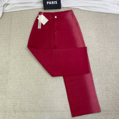 Heavy-duty gradient red stripe denim wide-leg pants