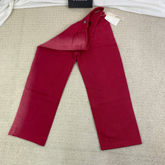 Heavy-duty gradient red stripe denim wide-leg pants