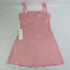 Strapless halter top with open back short dress