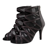 Women's Lace Customized Heel Salsa JazDance Shoes Heels Dance Boots