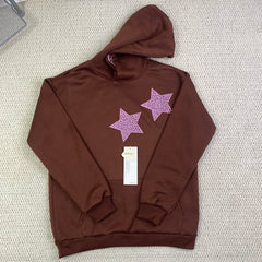 Star print hooded pullover hoodie