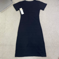 V-neck drawstring ruffled dress