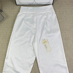 White straight-leg cool pants