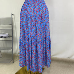 Floral high-waisted soft-length dress