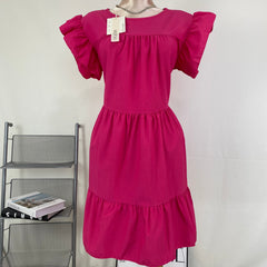 Solid-color loose short-sleeved casual dress