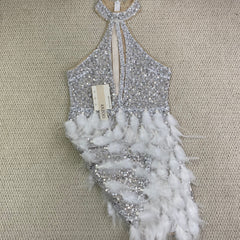 Pearl-feathered night dress