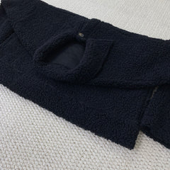 Collared single-breasted sheepskin coat