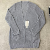 Knitted plain-colored long-sleeved cardigan jacket